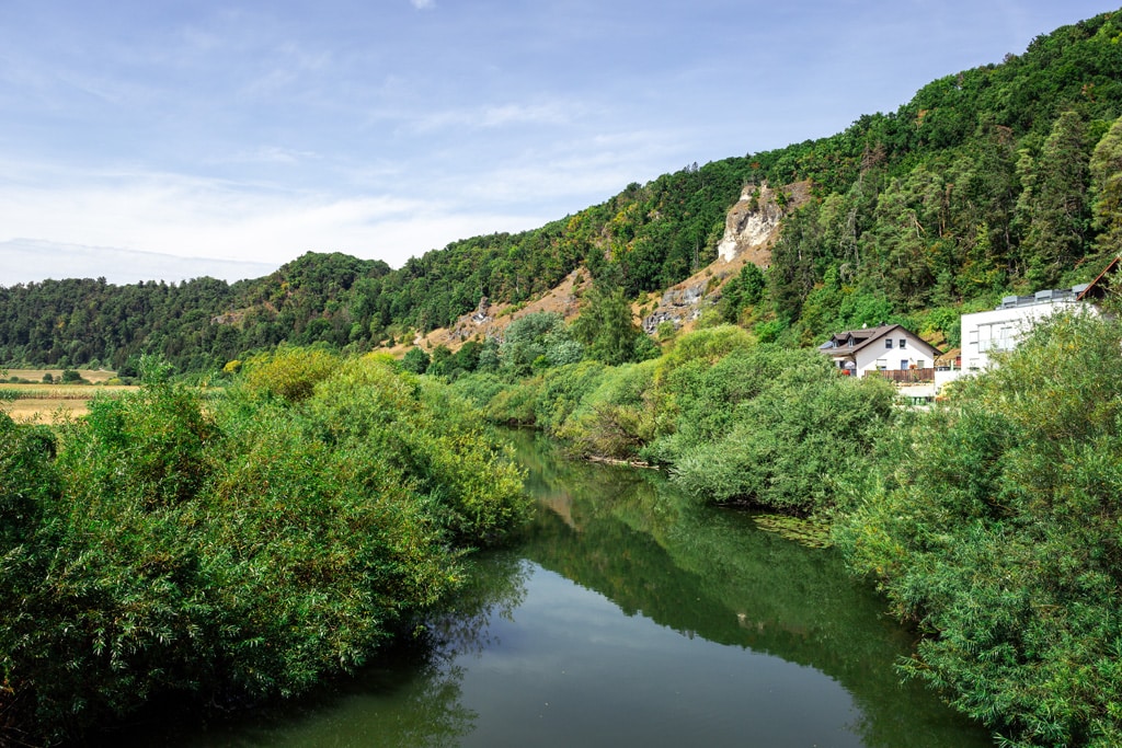 Aussicht von der Brücke über die Altmühl in Böhming