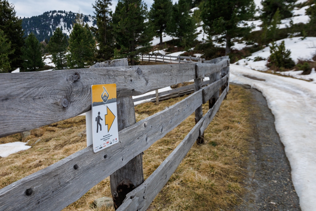 Beschilderung der Wanderroute zum Rittner Horn